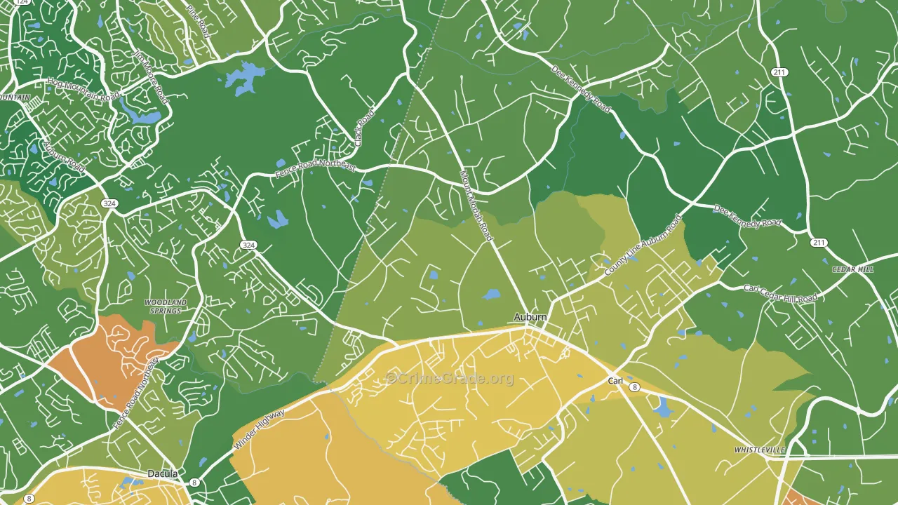 30011, GA Map of Theft Rates