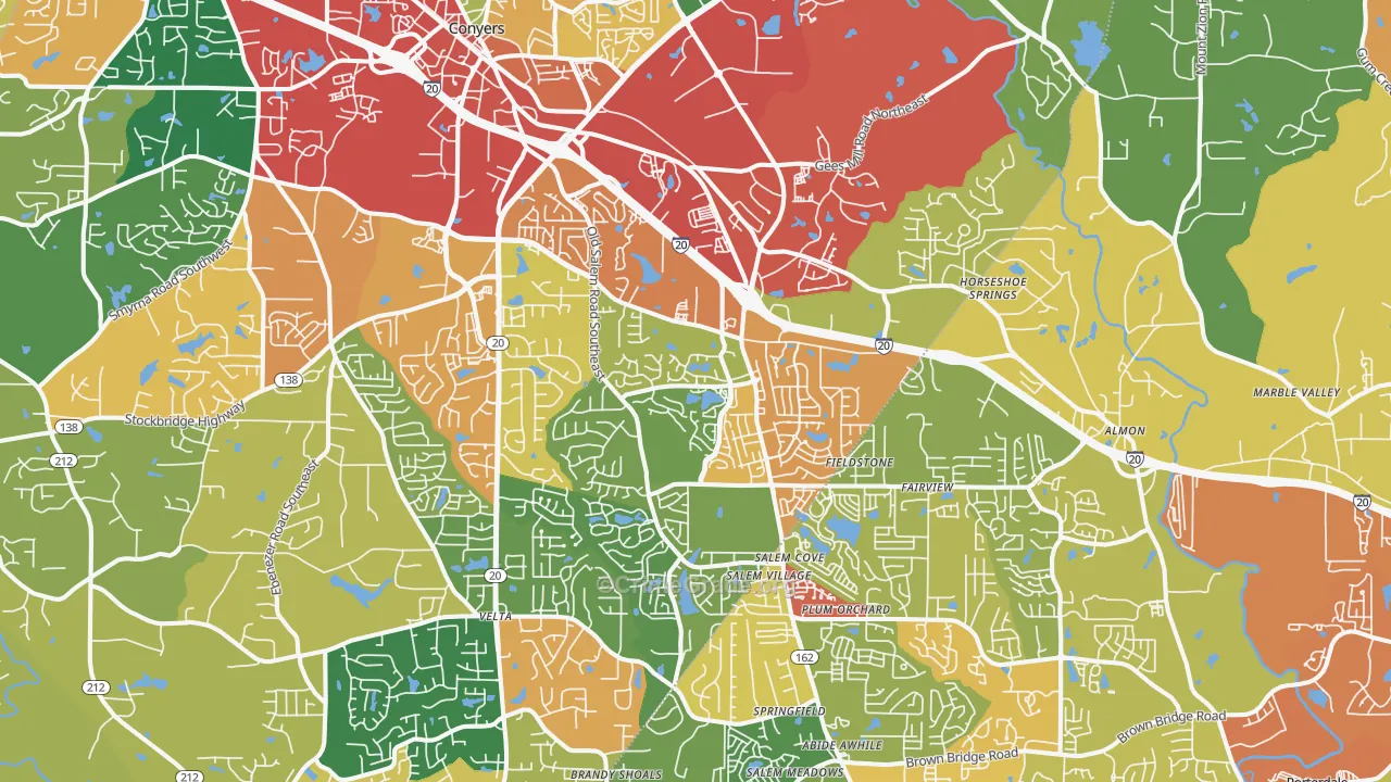30013, GA Map of Theft Rates