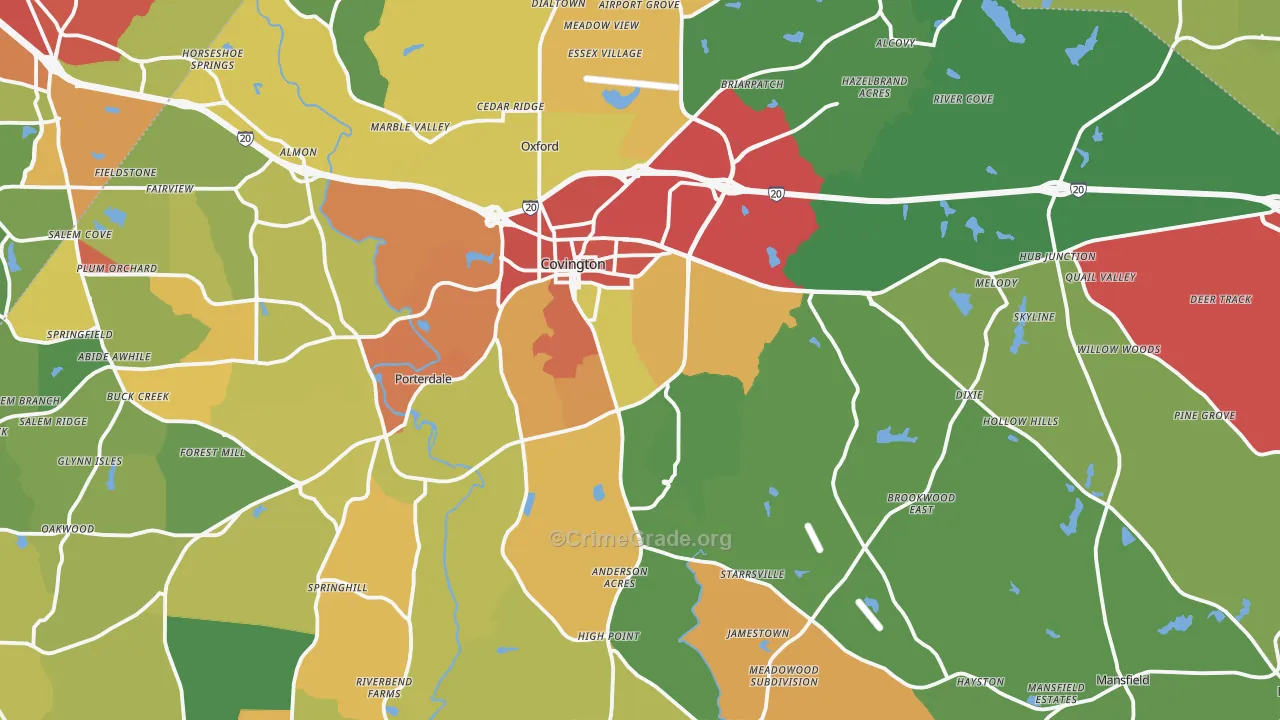 30014, GA Map of Theft Rates
