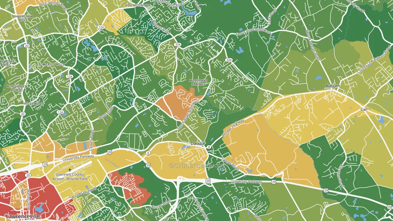 30019, GA Map of Theft Rates