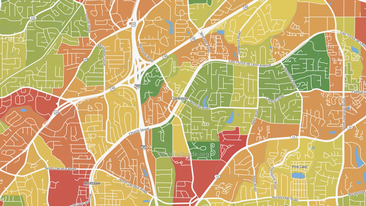 30021, GA Map of Theft Rates