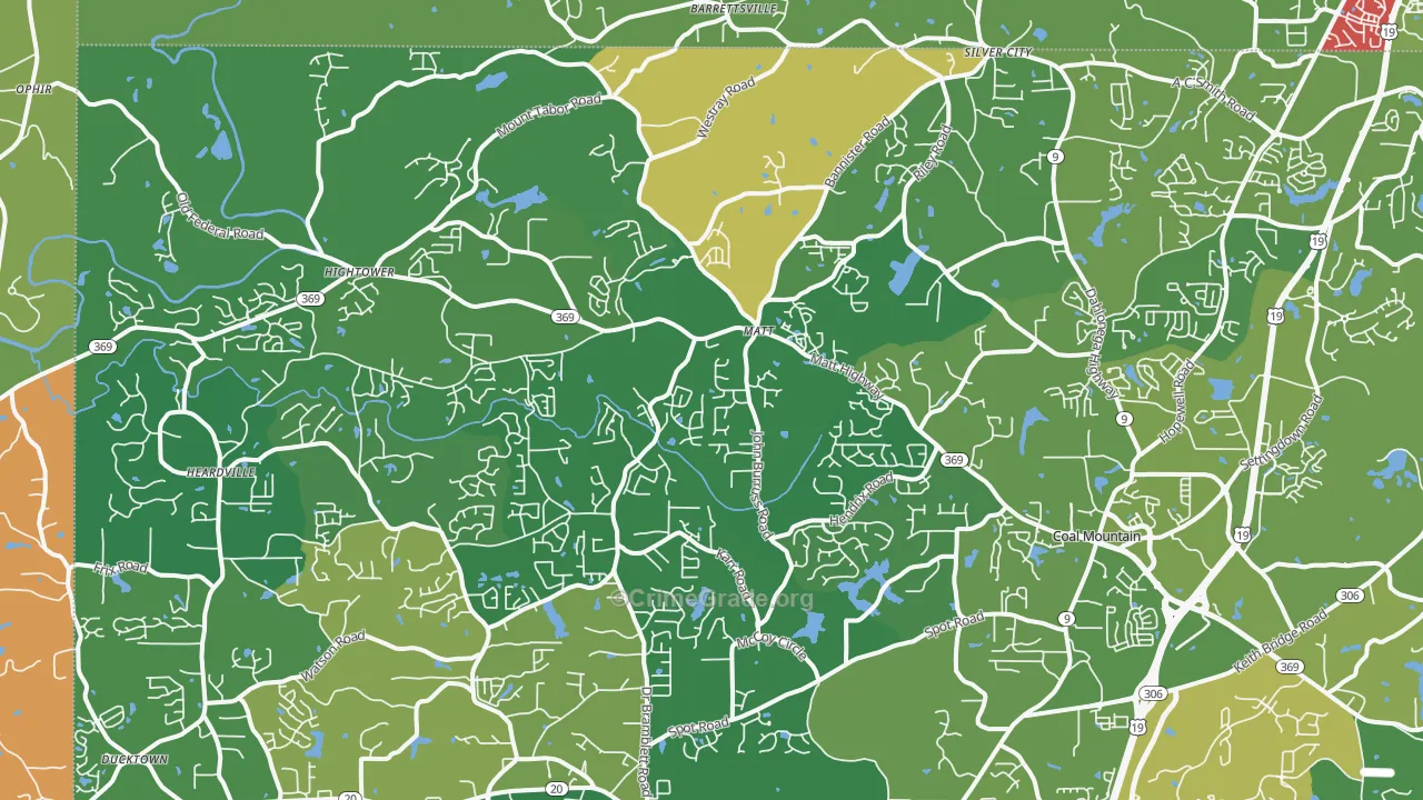 30028, GA Map of Theft Rates