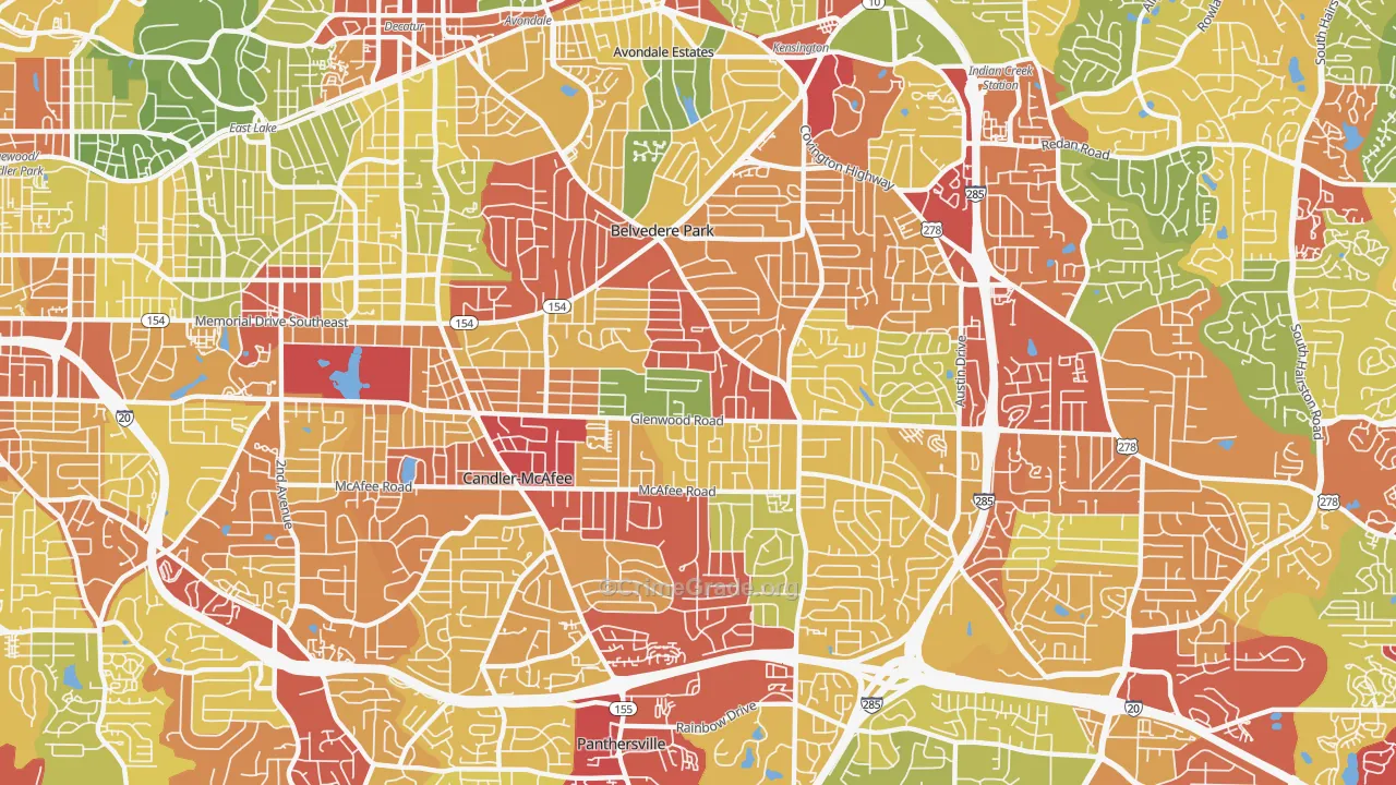 30032, GA Map of Theft Rates