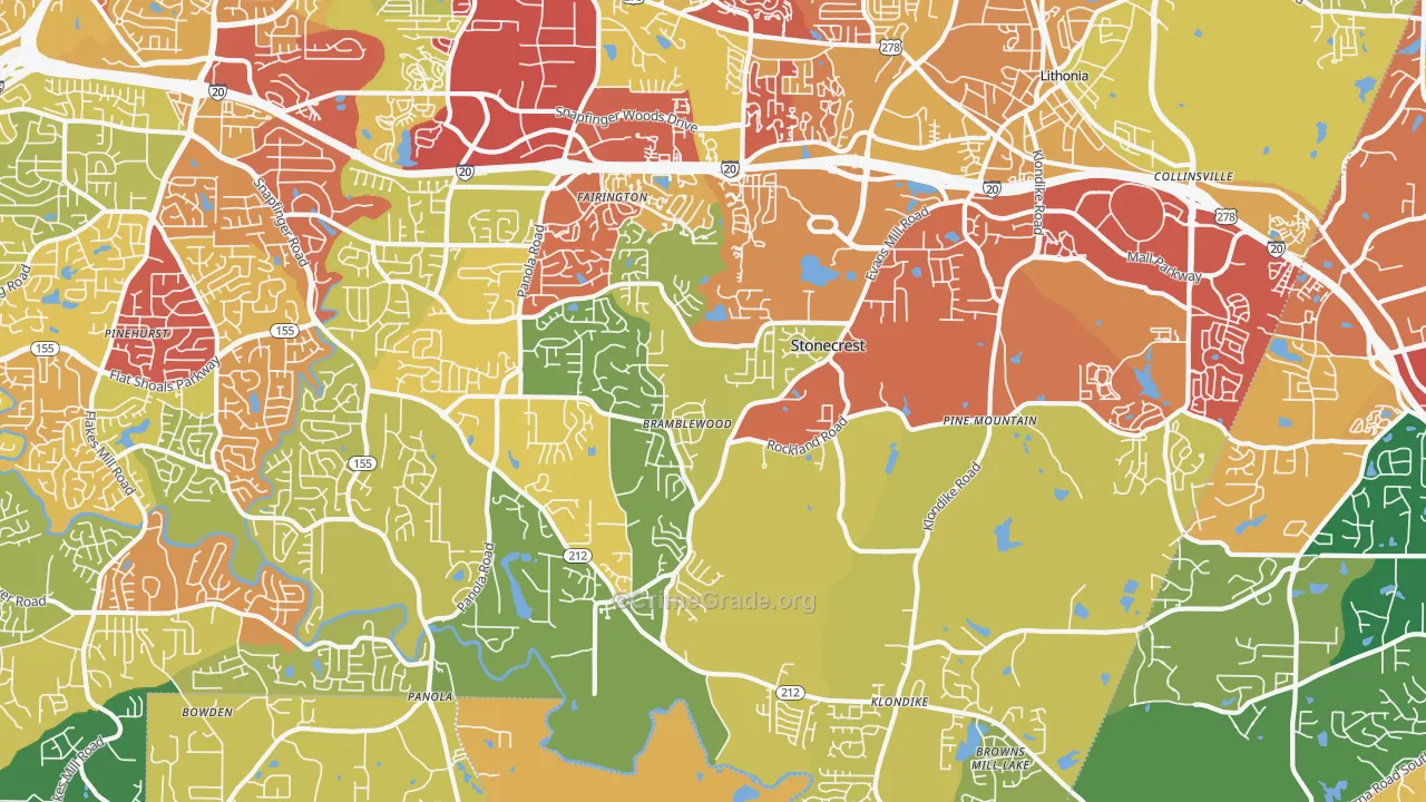 30038, GA Map of Theft Rates
