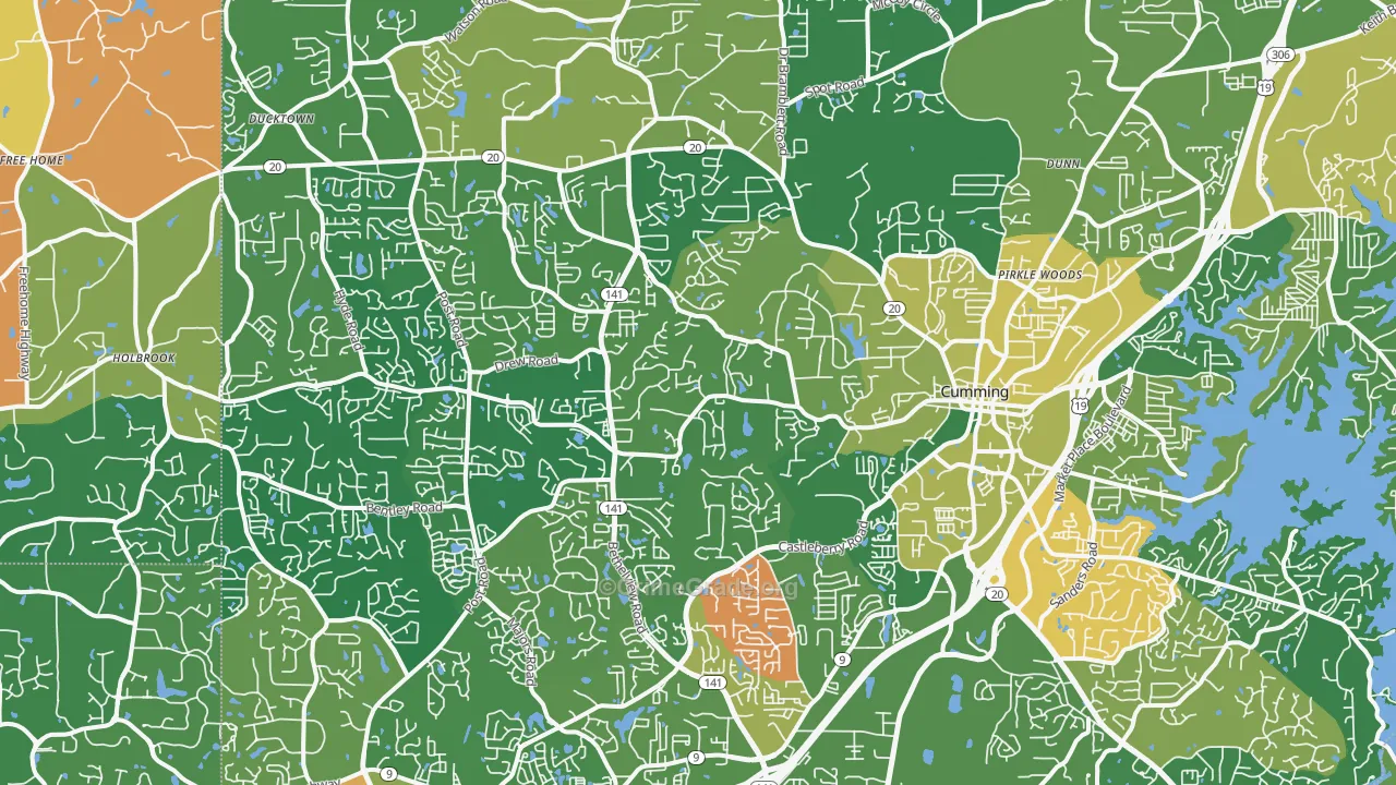 30040, GA Map of Theft Rates