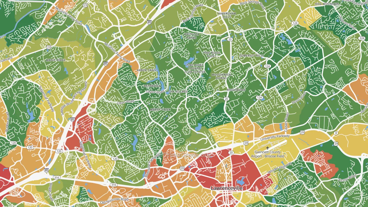 30043, GA Map of Theft Rates
