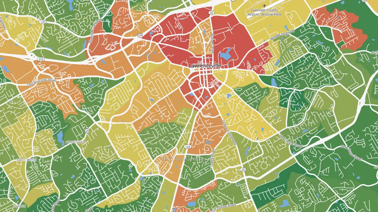 30046, GA Map of Theft Rates
