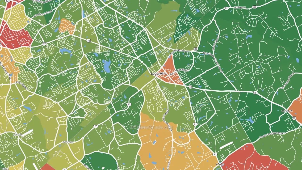 30052, GA Map of Theft Rates