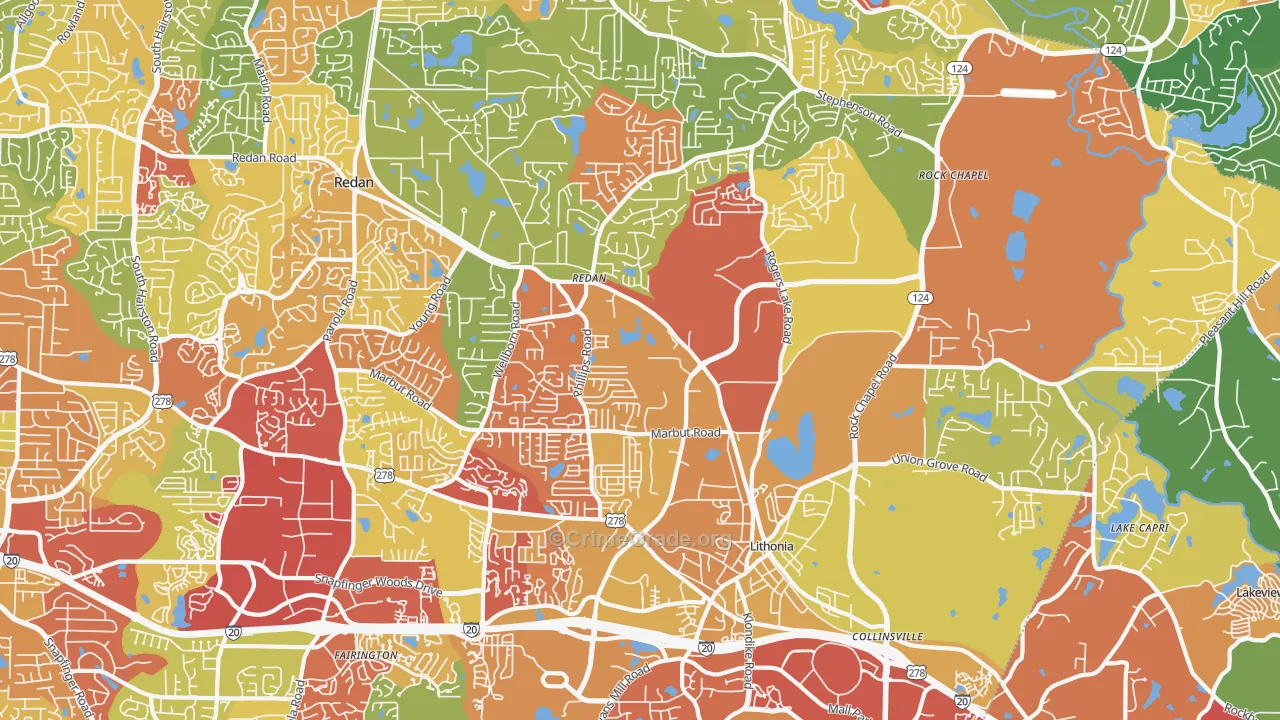 30058, GA Map of Theft Rates