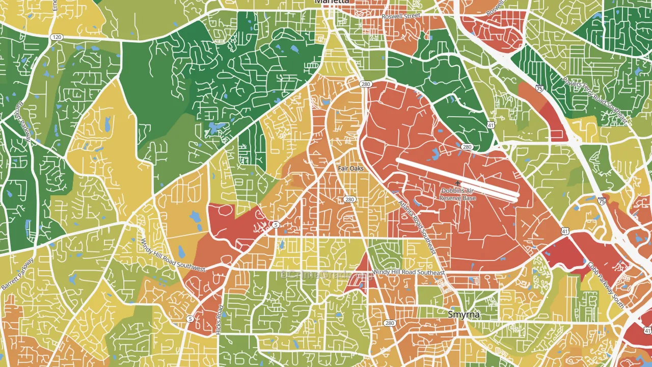30060, GA Map of Theft Rates