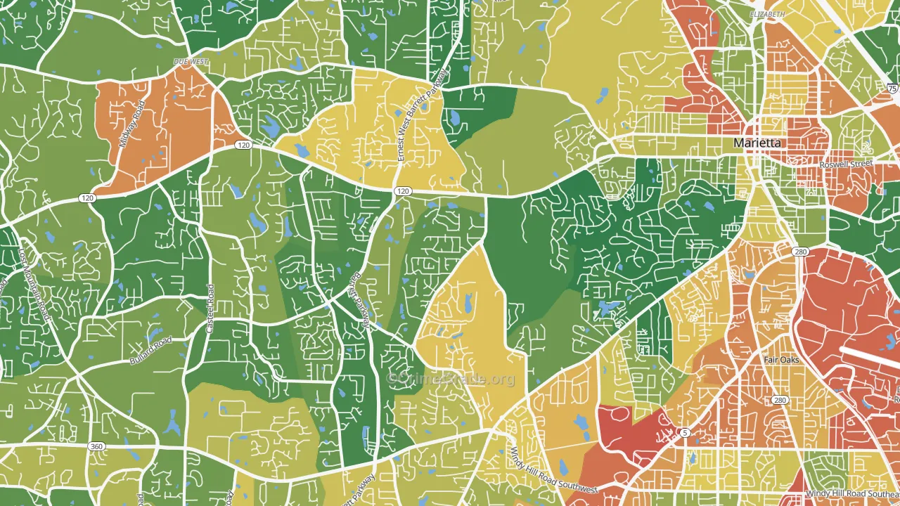 30064, GA Map of Theft Rates