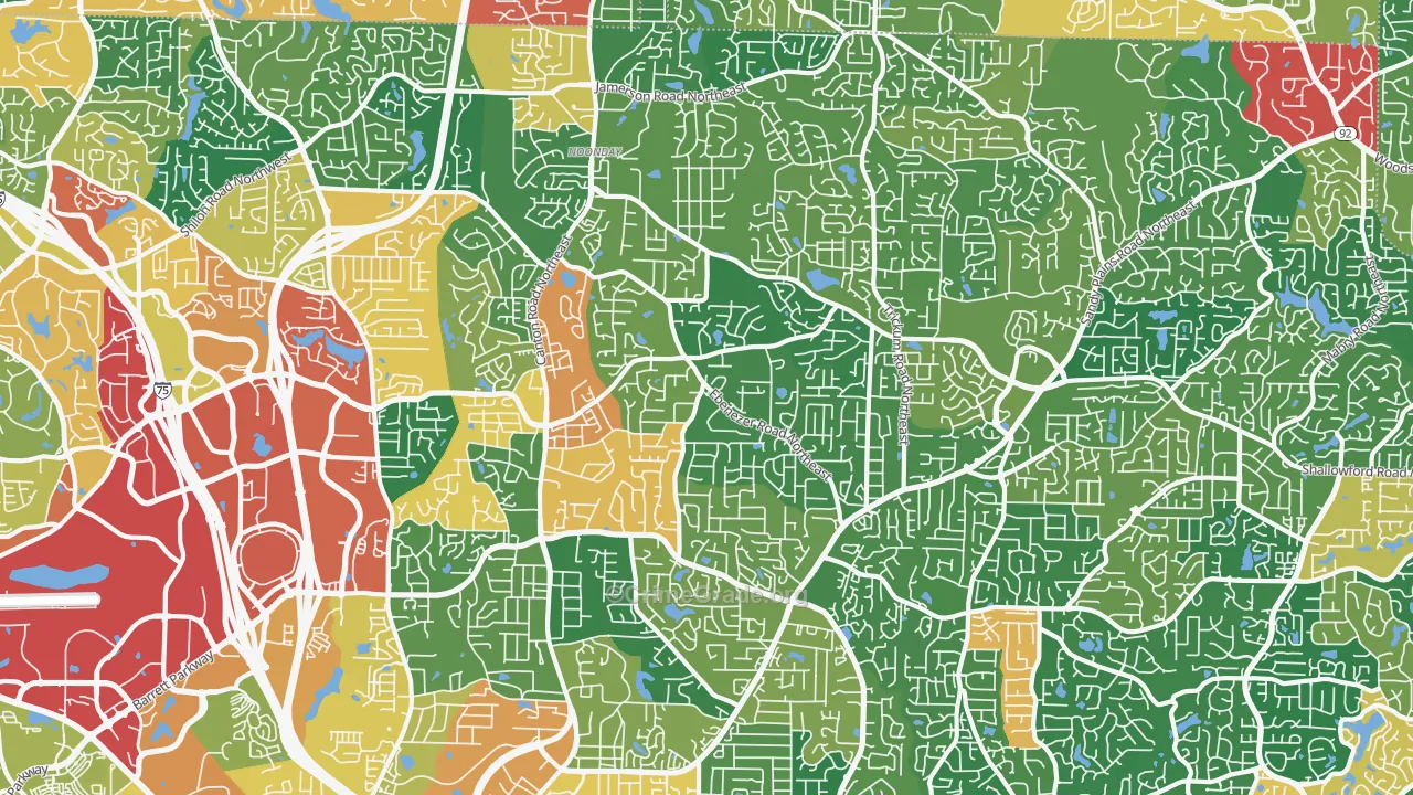 30066, GA Map of Theft Rates