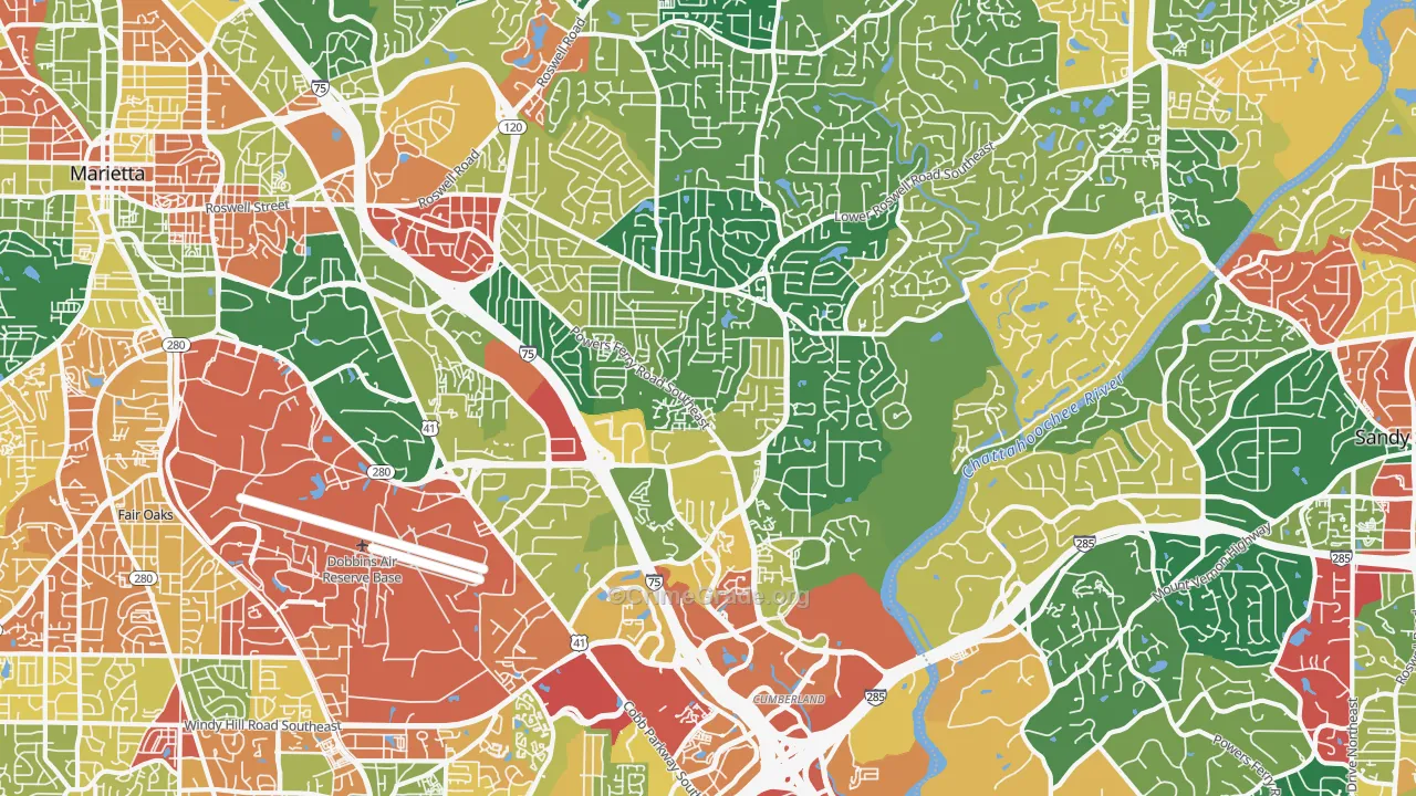 30067, GA Map of Theft Rates