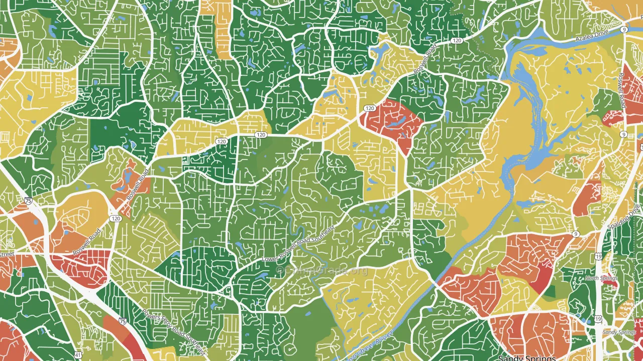 30068, GA Map of Theft Rates