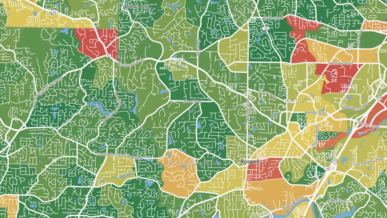 30075, GA Map of Theft Rates