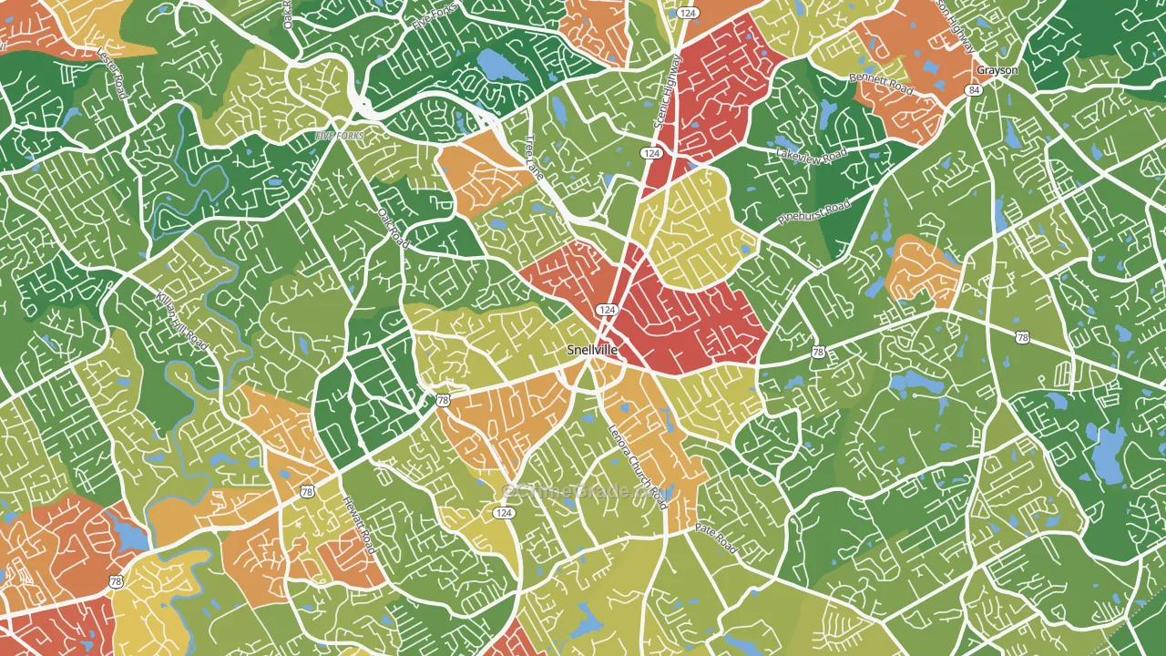 30078, GA Map of Theft Rates