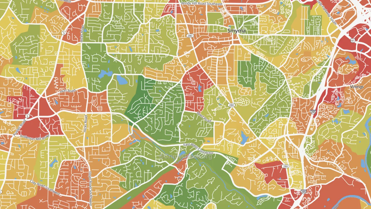 30082, GA Map of Theft Rates