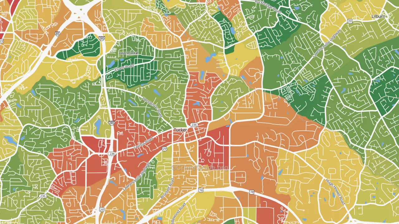 30084, GA Map of Theft Rates