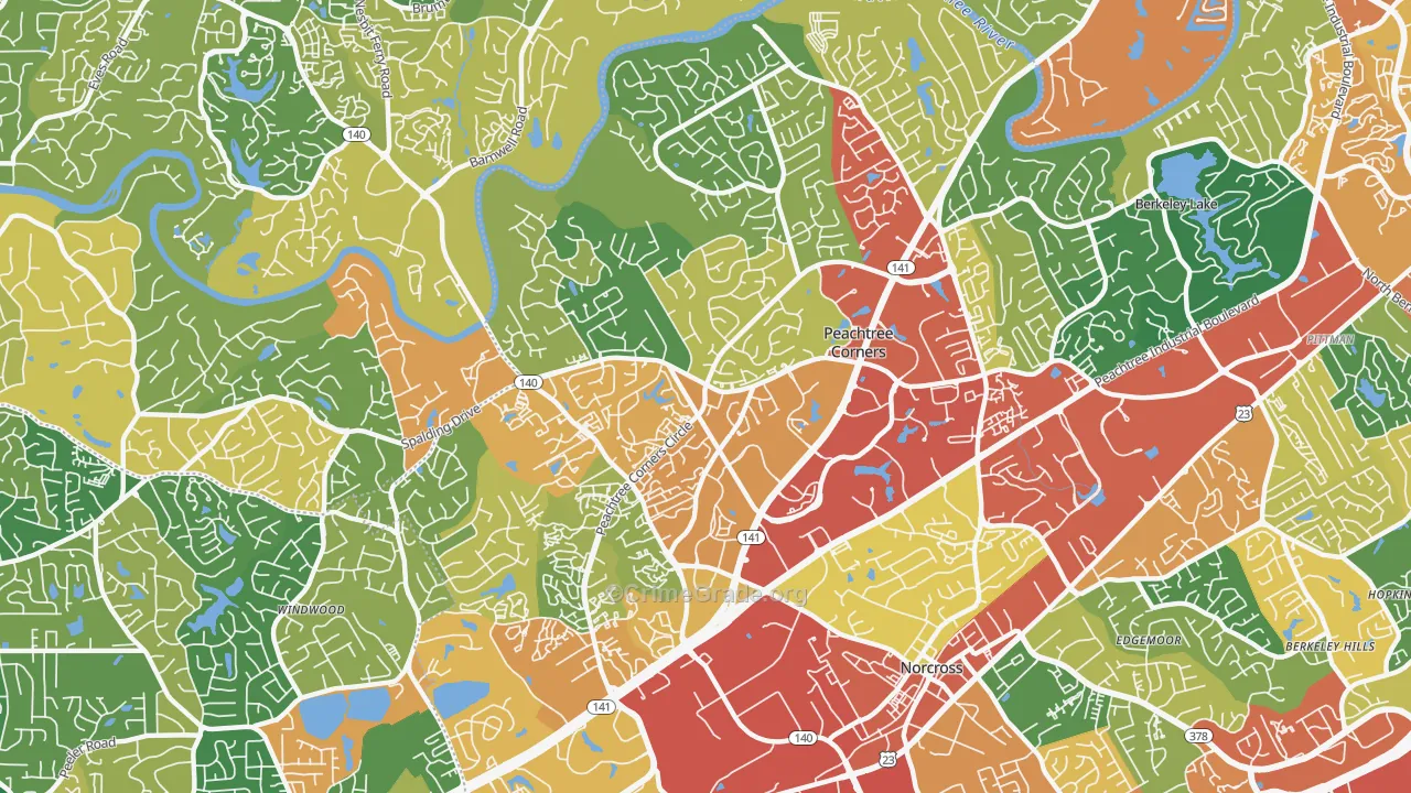 30092, GA Map of Theft Rates