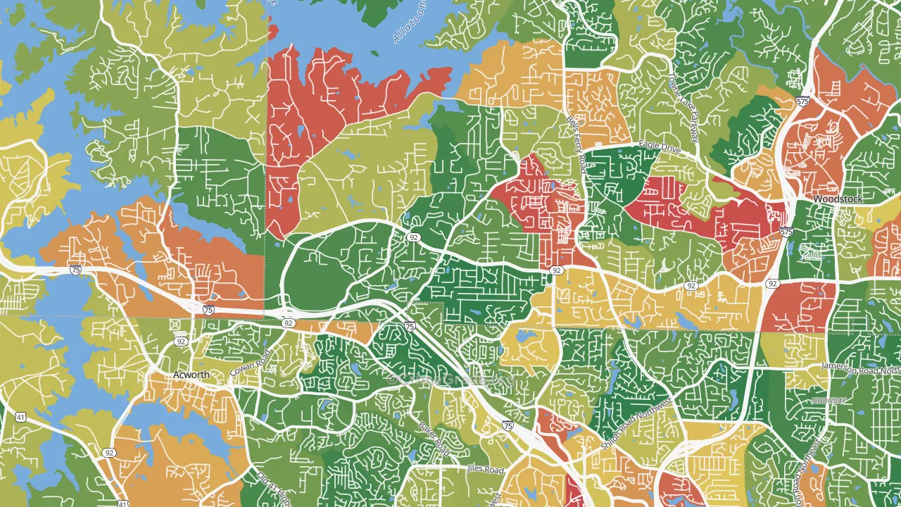 30102, GA Map of Theft Rates