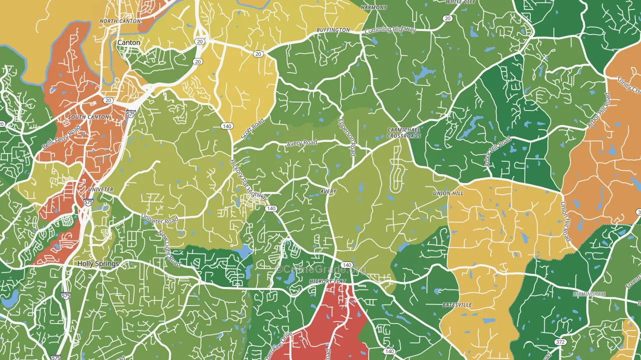 30115, GA Map of Theft Rates