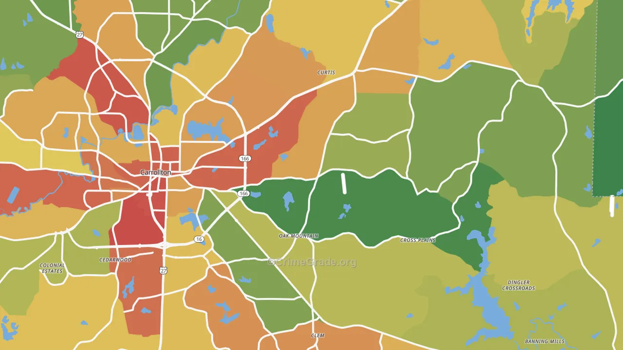 30116, GA Map of Theft Rates