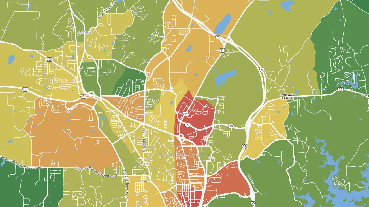 30121, GA Map of Theft Rates