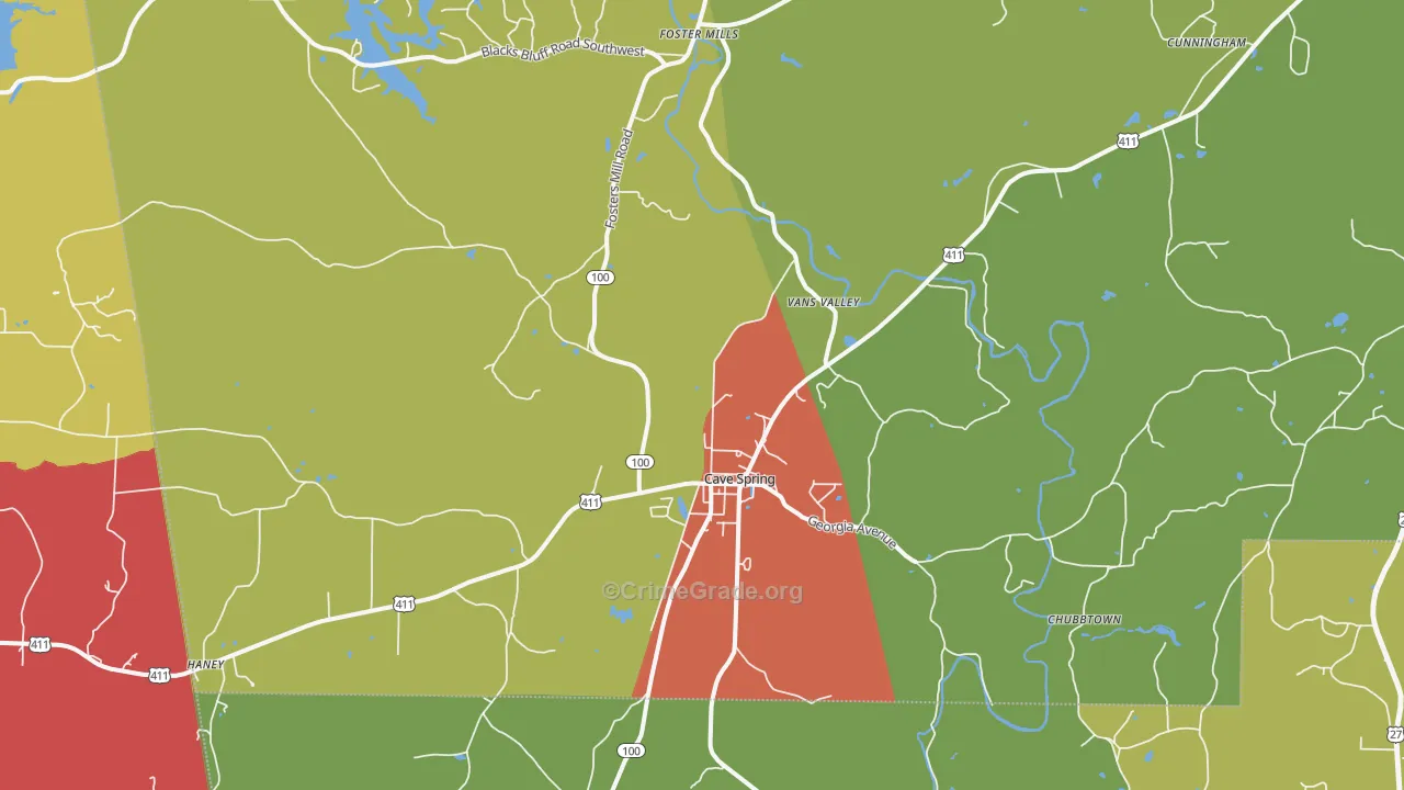 30124, GA Map of Theft Rates
