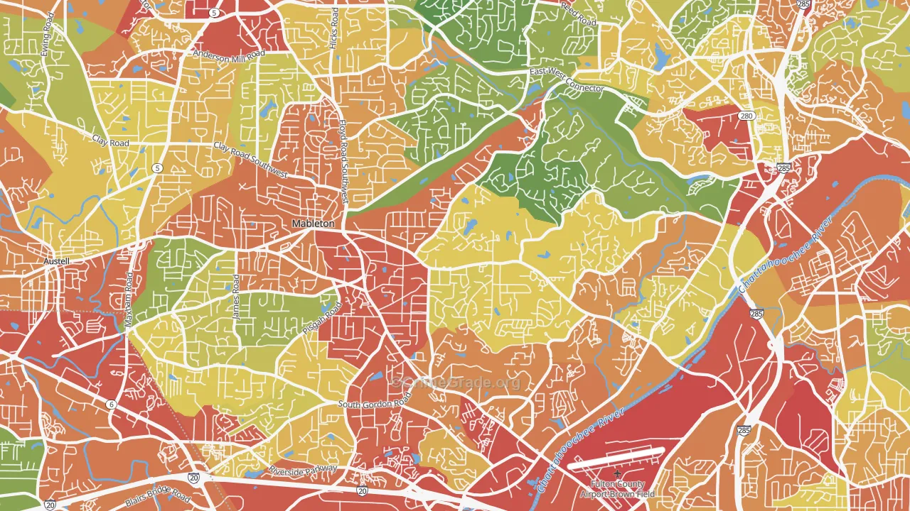 30126, GA Map of Theft Rates