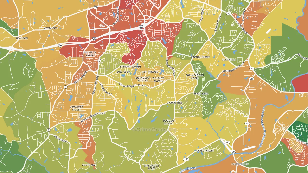 30135, GA Map of Theft Rates
