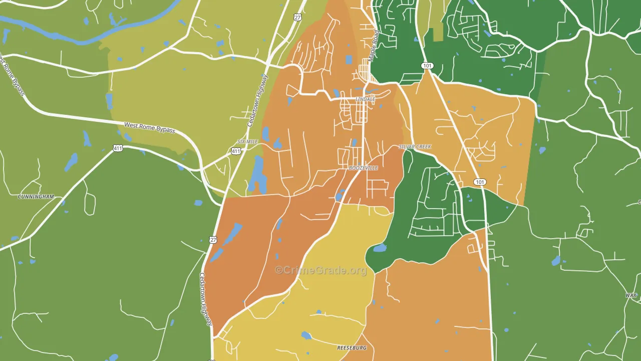 30147, GA Map of Theft Rates