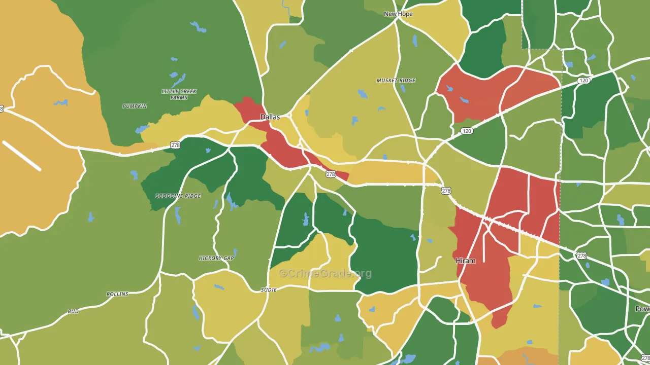 30157, GA Map of Theft Rates