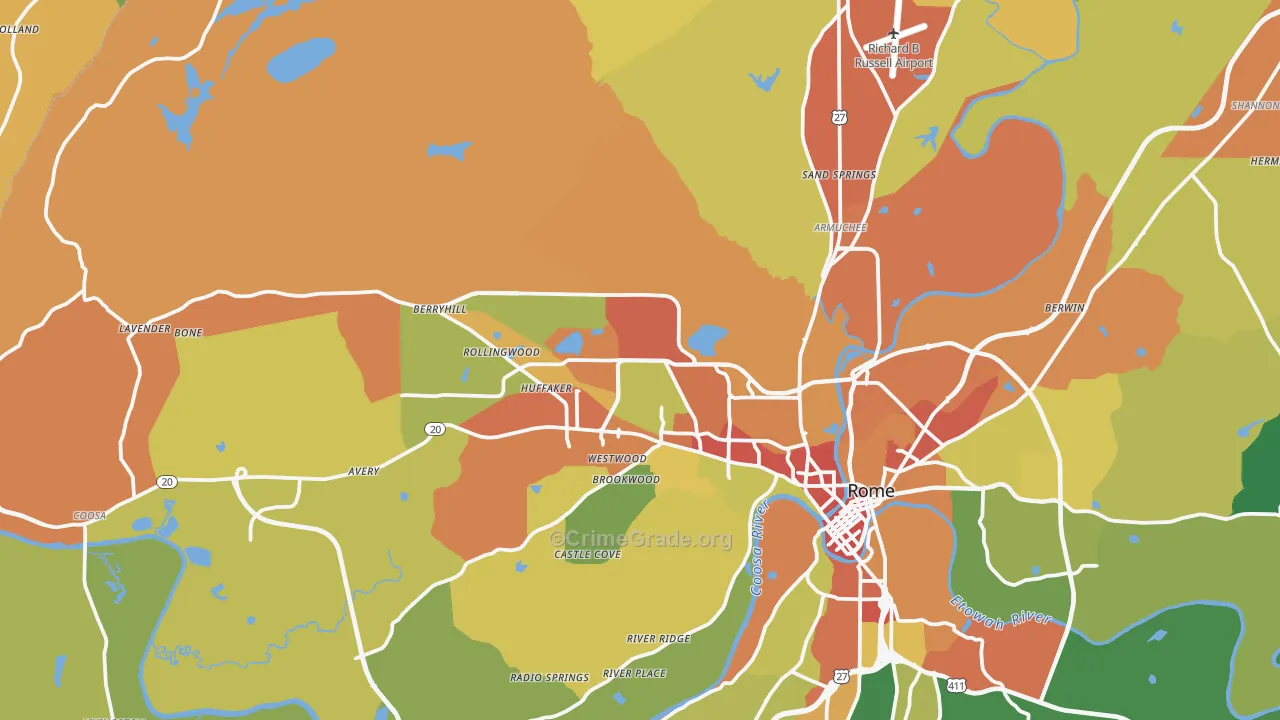 30165, GA Map of Theft Rates