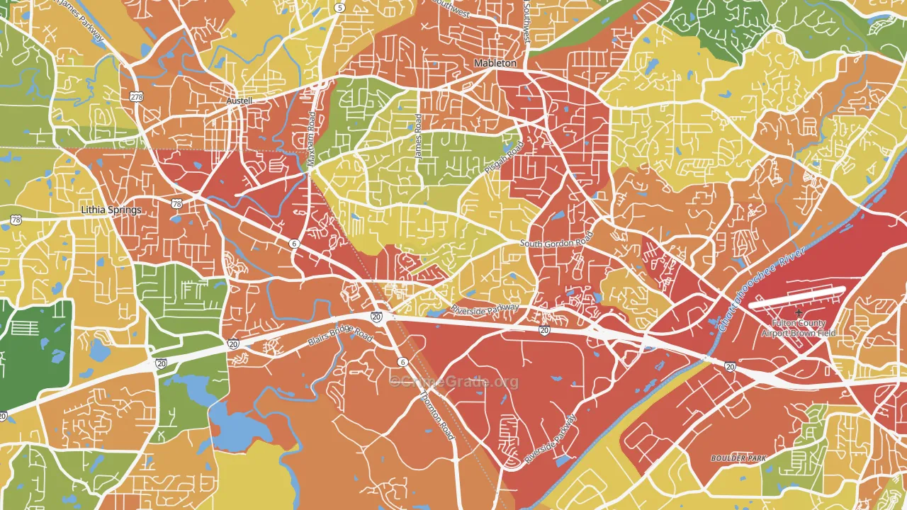 30168, GA Map of Theft Rates