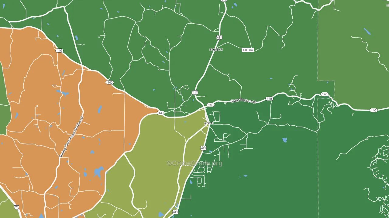 30171, GA Map of Theft Rates