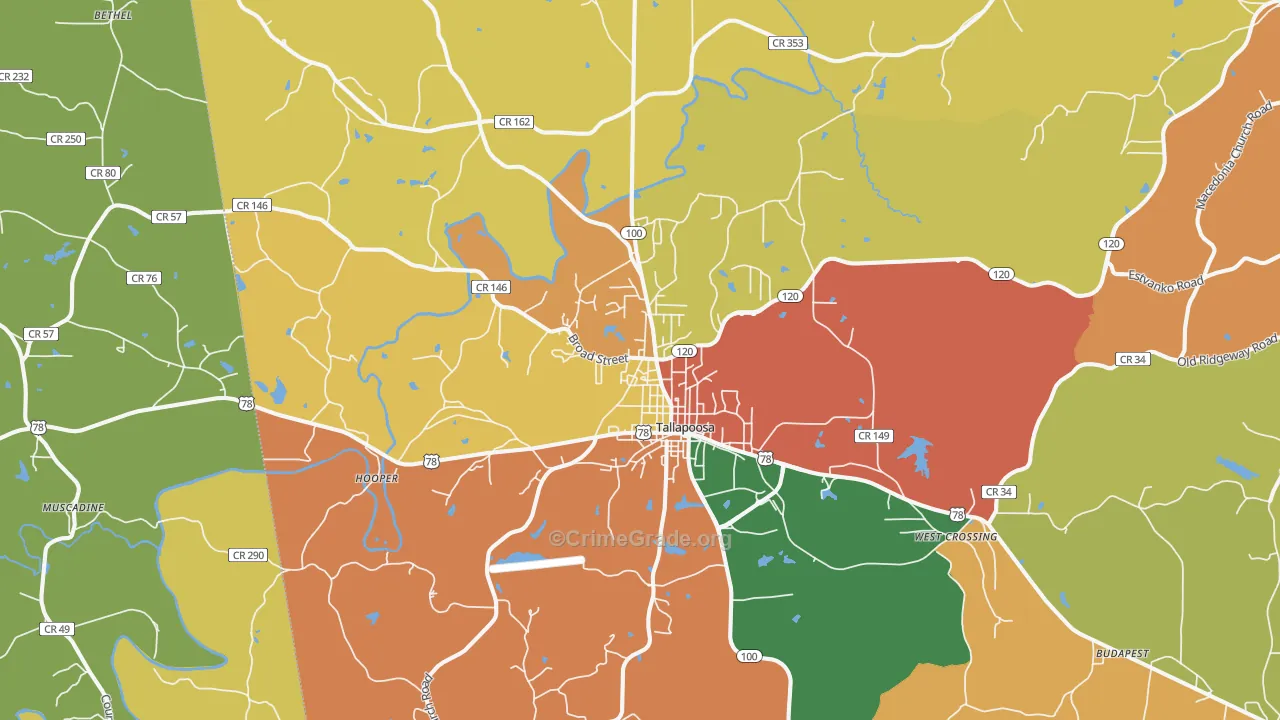 30176, GA Map of Theft Rates