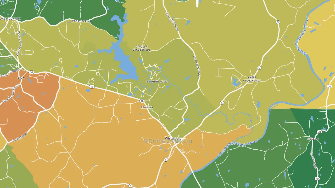 30185, GA Map of Theft Rates