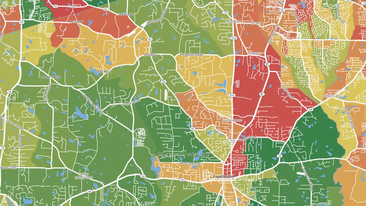 30214, GA Map of Theft Rates