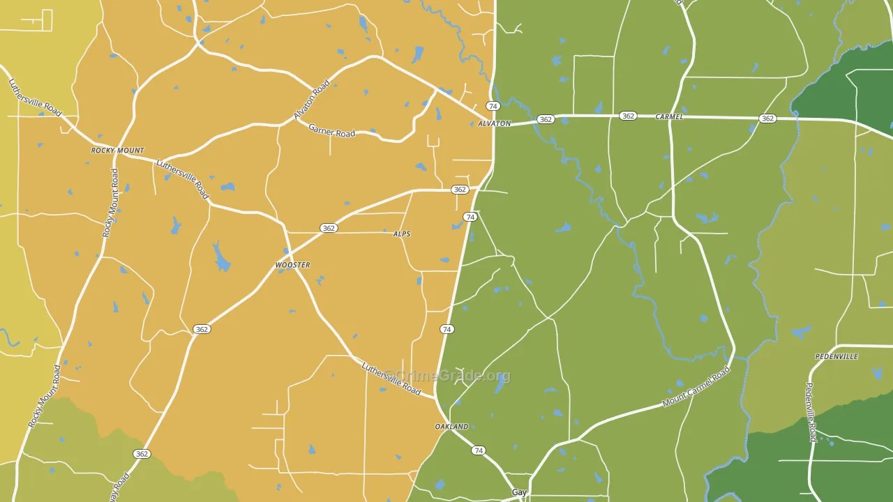 30218, GA Map of Theft Rates