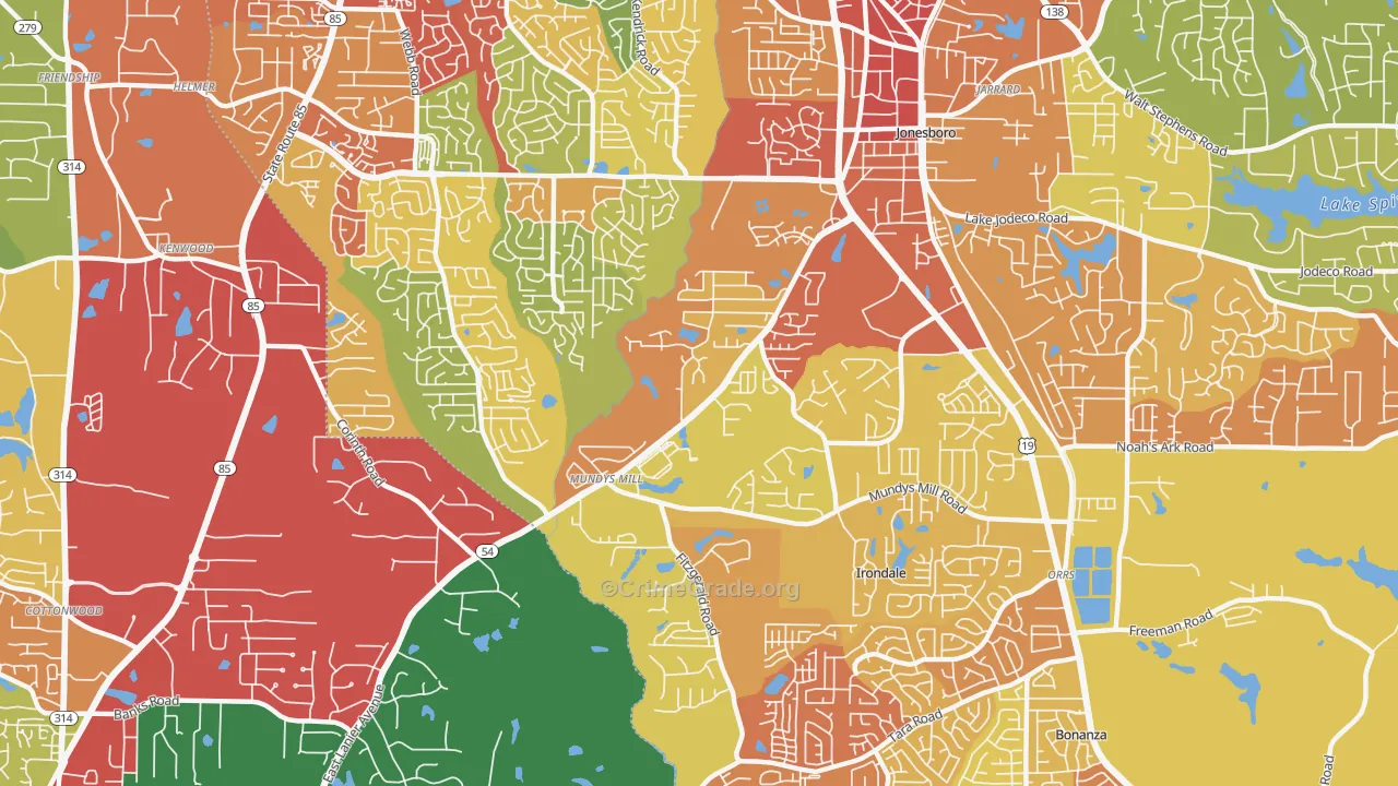30238, GA Map of Theft Rates