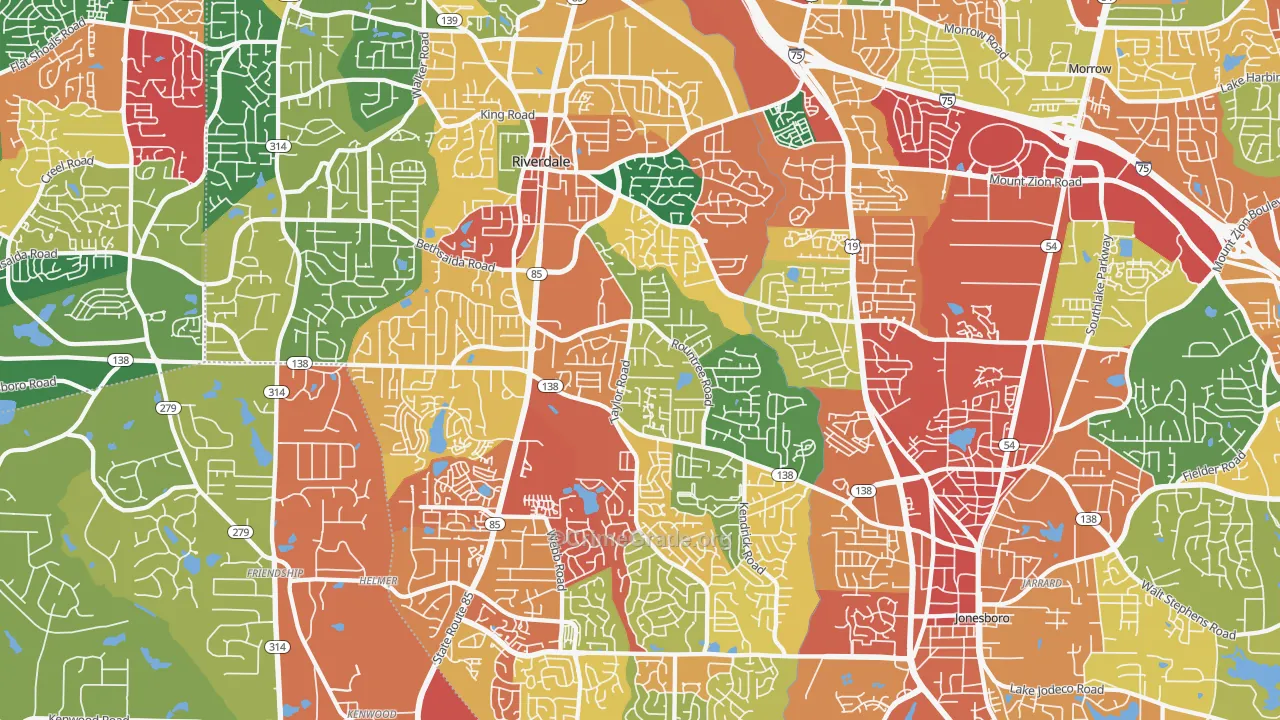 30274, GA Map of Theft Rates