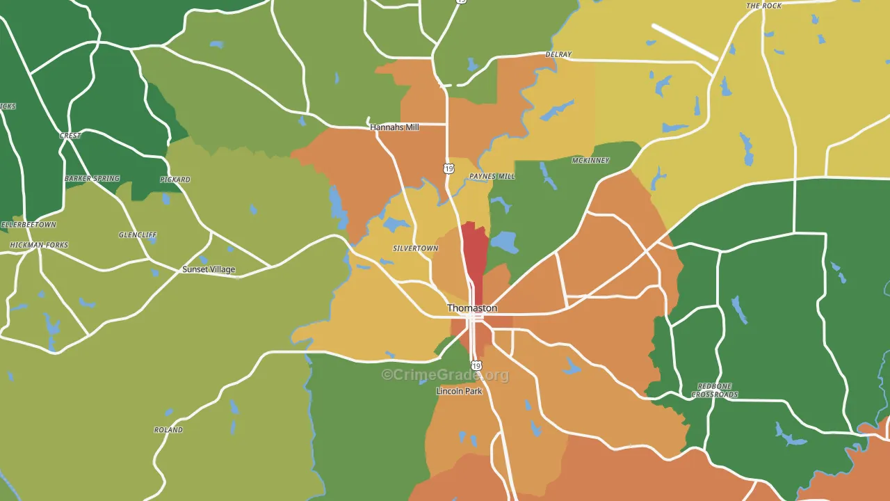 30286, GA Map of Theft Rates