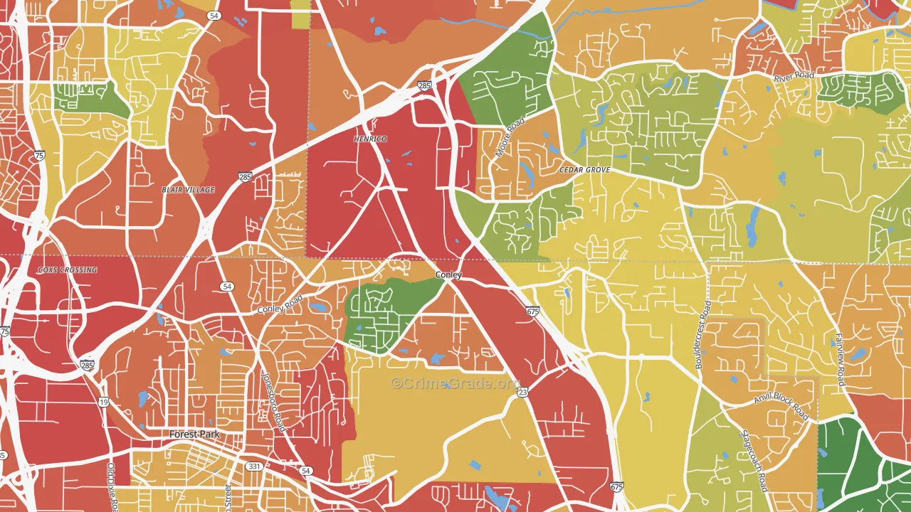 30288, GA Map of Theft Rates