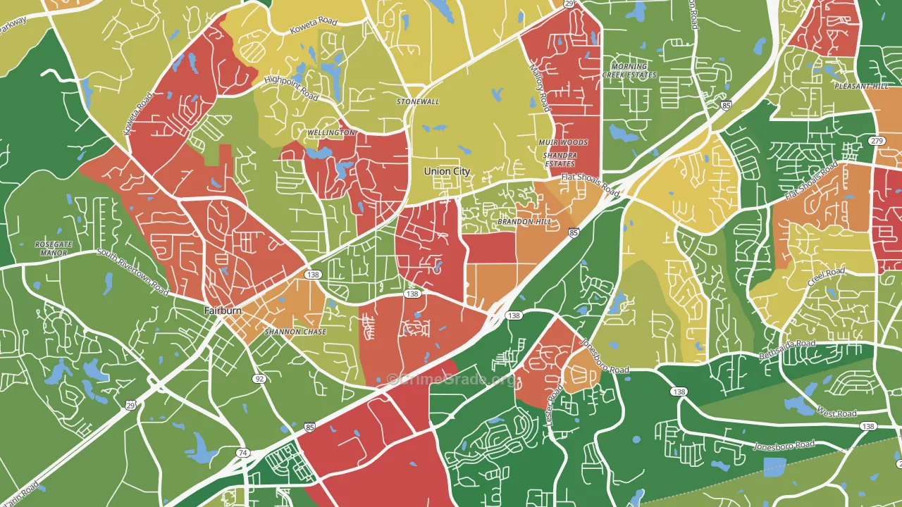 30291, GA Map of Theft Rates