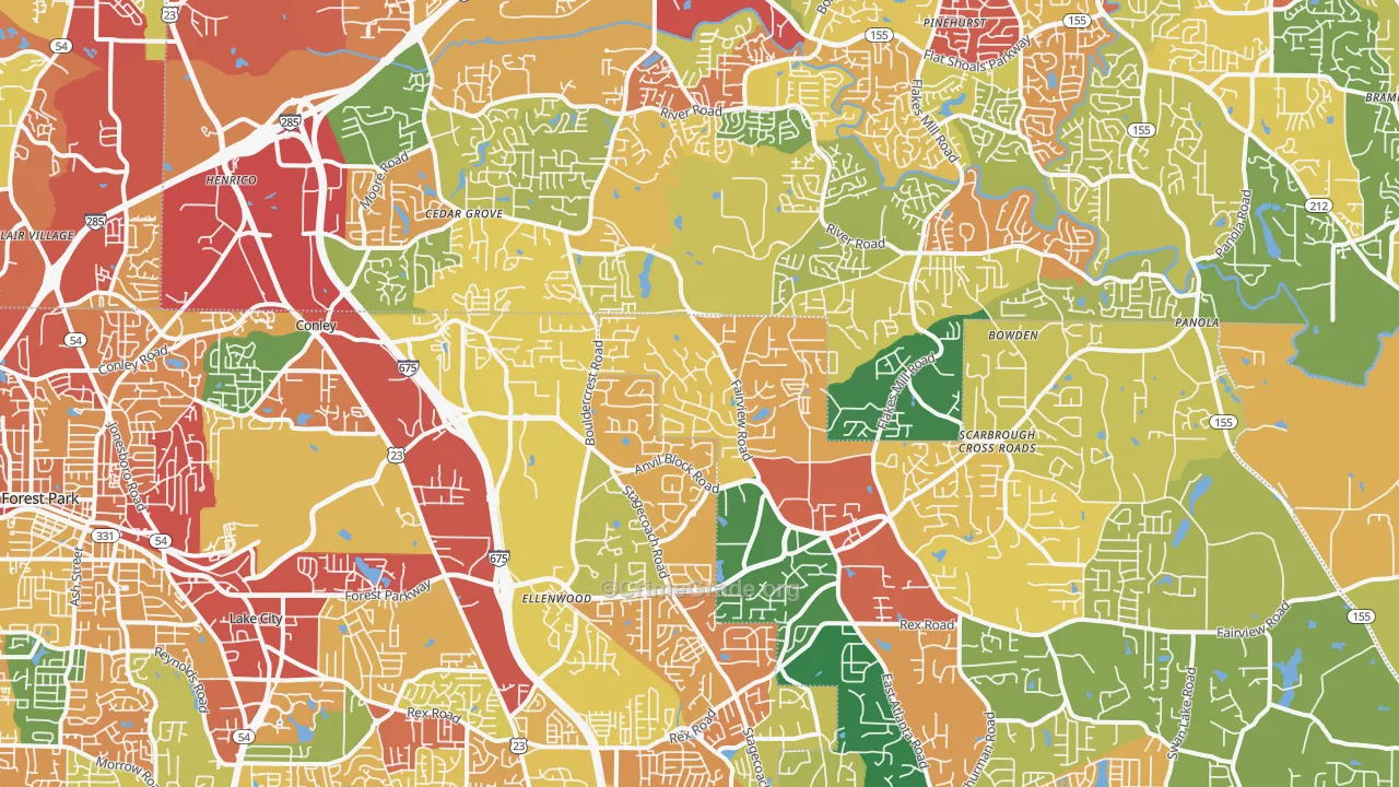 30294, GA Map of Theft Rates