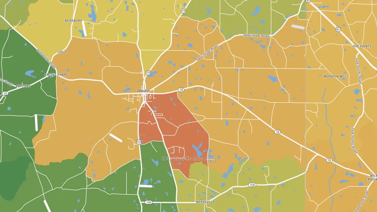 30295, GA Map of Theft Rates