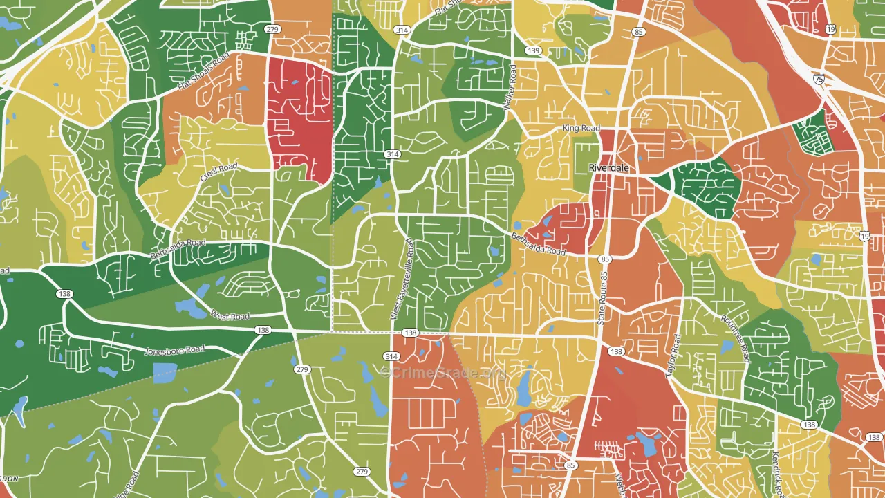 30296, GA Map of Theft Rates