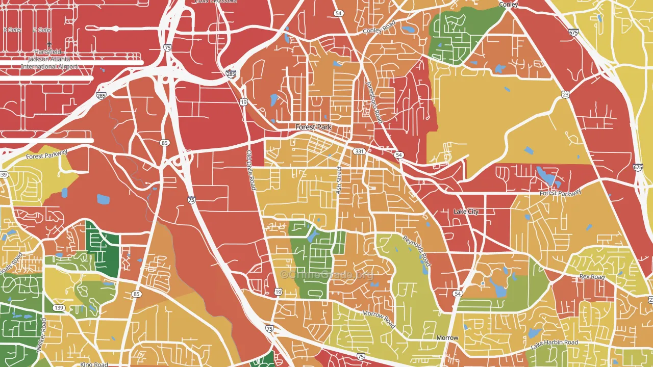 30297, GA Map of Theft Rates