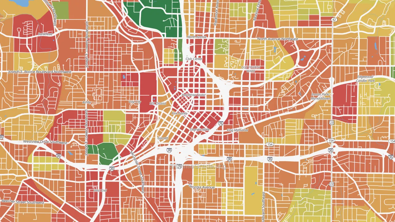 30303, GA Map of Theft Rates