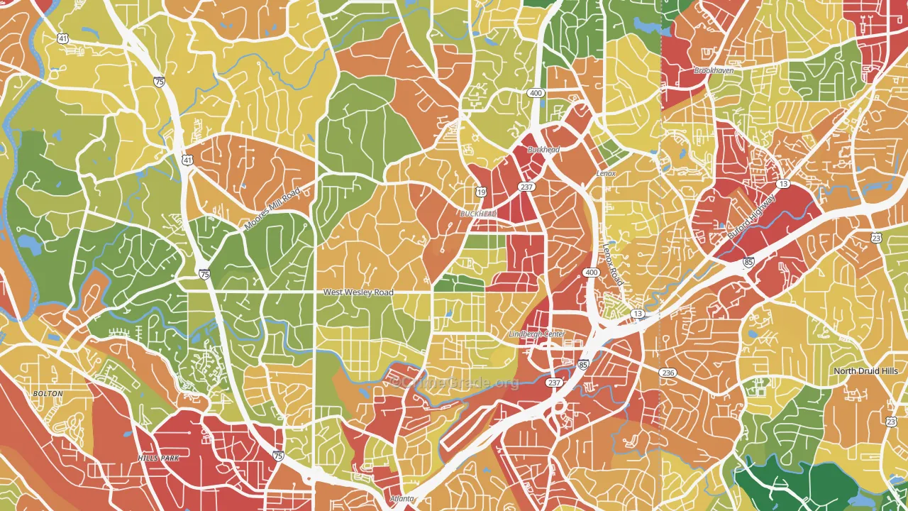 30305, GA Map of Theft Rates